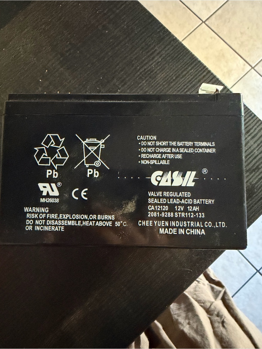 Ash Black 12V 12Ah Sealed Lead-Acid Battery - Valve Regulated